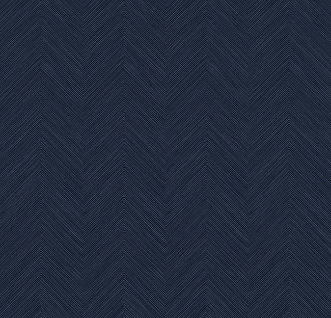 Chevron Navy Blue Grasscloth Wallpaper BL72602 - Mayflower Wallpaper