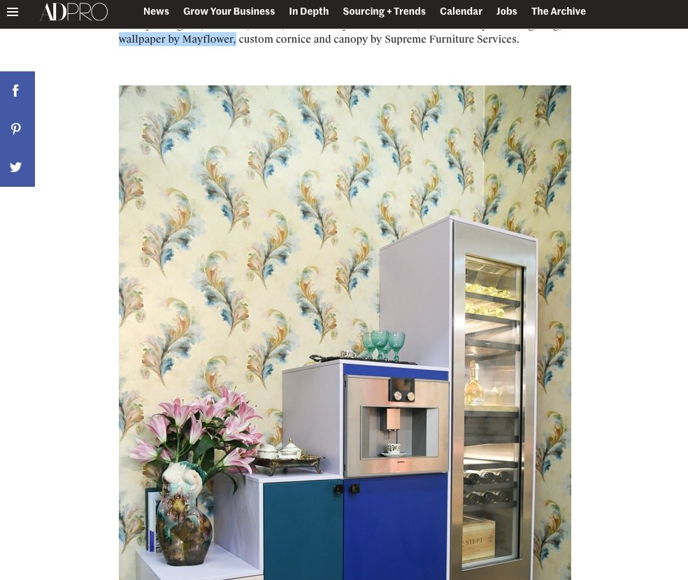 Architectural Digest Apt NYC - Mayflower Wallpaper
