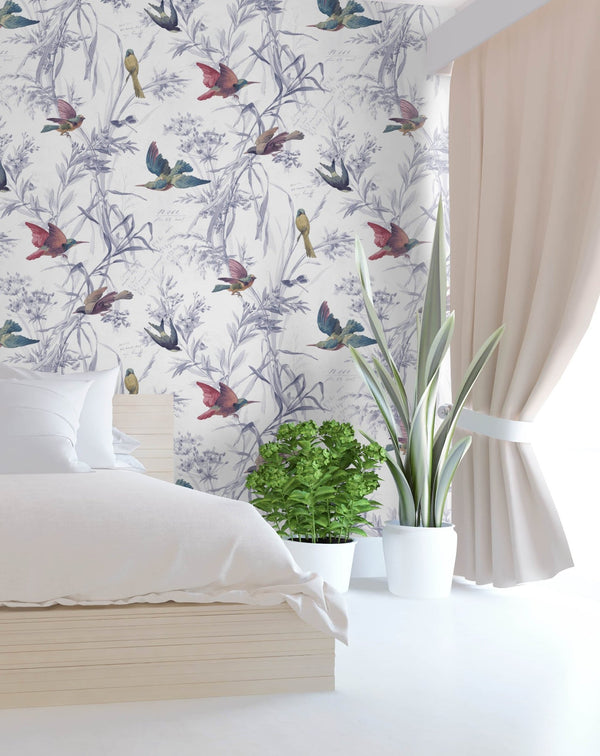 Birds Of Paradise Mixed Berry FJ40911 - Mayflower Wallpaper