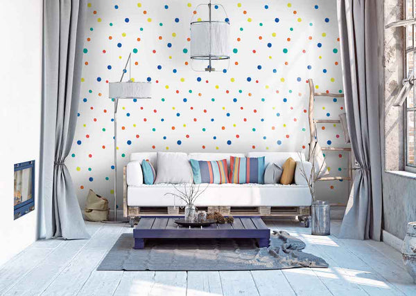 Colorful Polka Dot Pattern Wallpaper Peel and Stick MD11225 - Mayflower Wallpaper