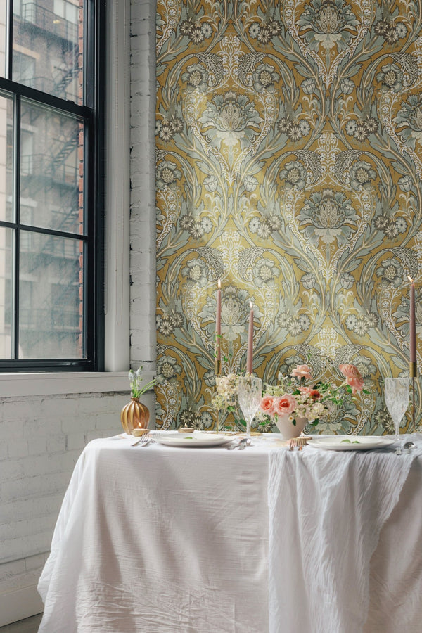 Gold Peel and Stick Wallpaper - Mayflower Wallpaper