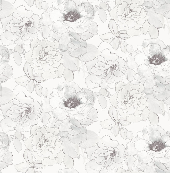 MFW41608 White Roses Wallpaper Peel and Stick - Mayflower Wallpaper