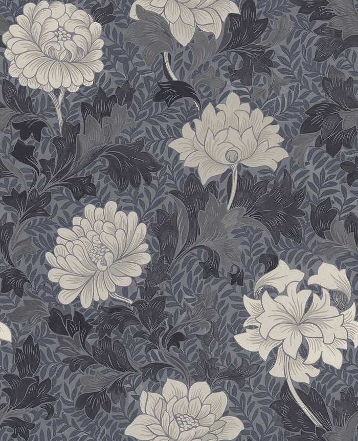 Morrissey Flower Pewter FJ41209 - Mayflower Wallpaper