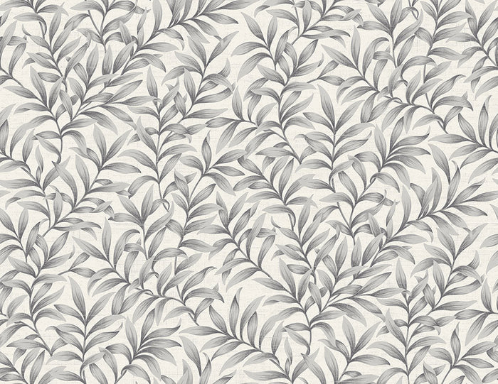 Morrissey Leaf Pewter FJ41880 - Mayflower Wallpaper