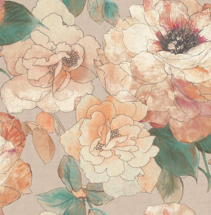 Paper Rose Peel and Stick Wallpaper MD41606 - Mayflower Wallpaper