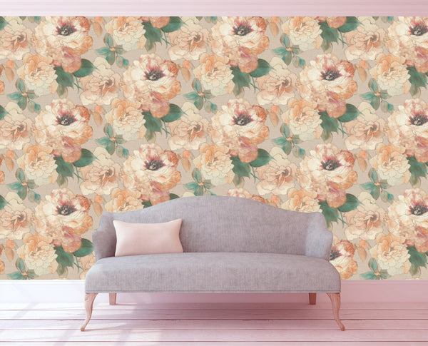 Paper Rose Peel and Stick Wallpaper MD41606 - Mayflower Wallpaper
