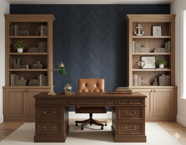 TS82012	Vinyl embossed Sisal Contemporary Alpha Blue Matte