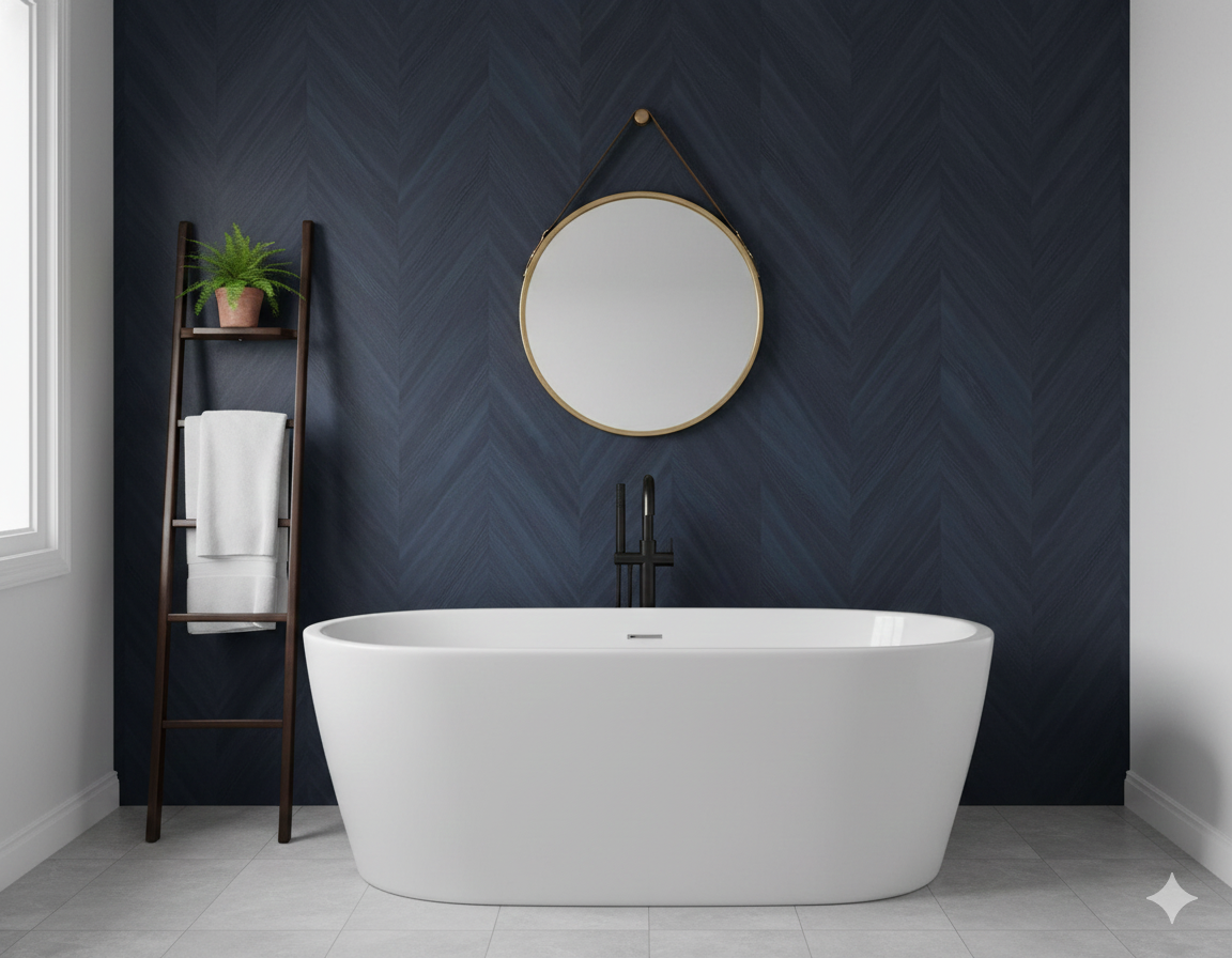 TS82012	Vinyl embossed Sisal Contemporary Alpha Blue Matte