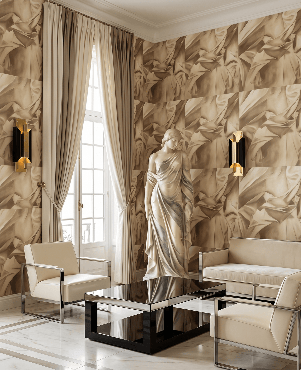 Antique Gold Painterly Wallpaper Sheets FJ050216 - Mayflower Wallpaper