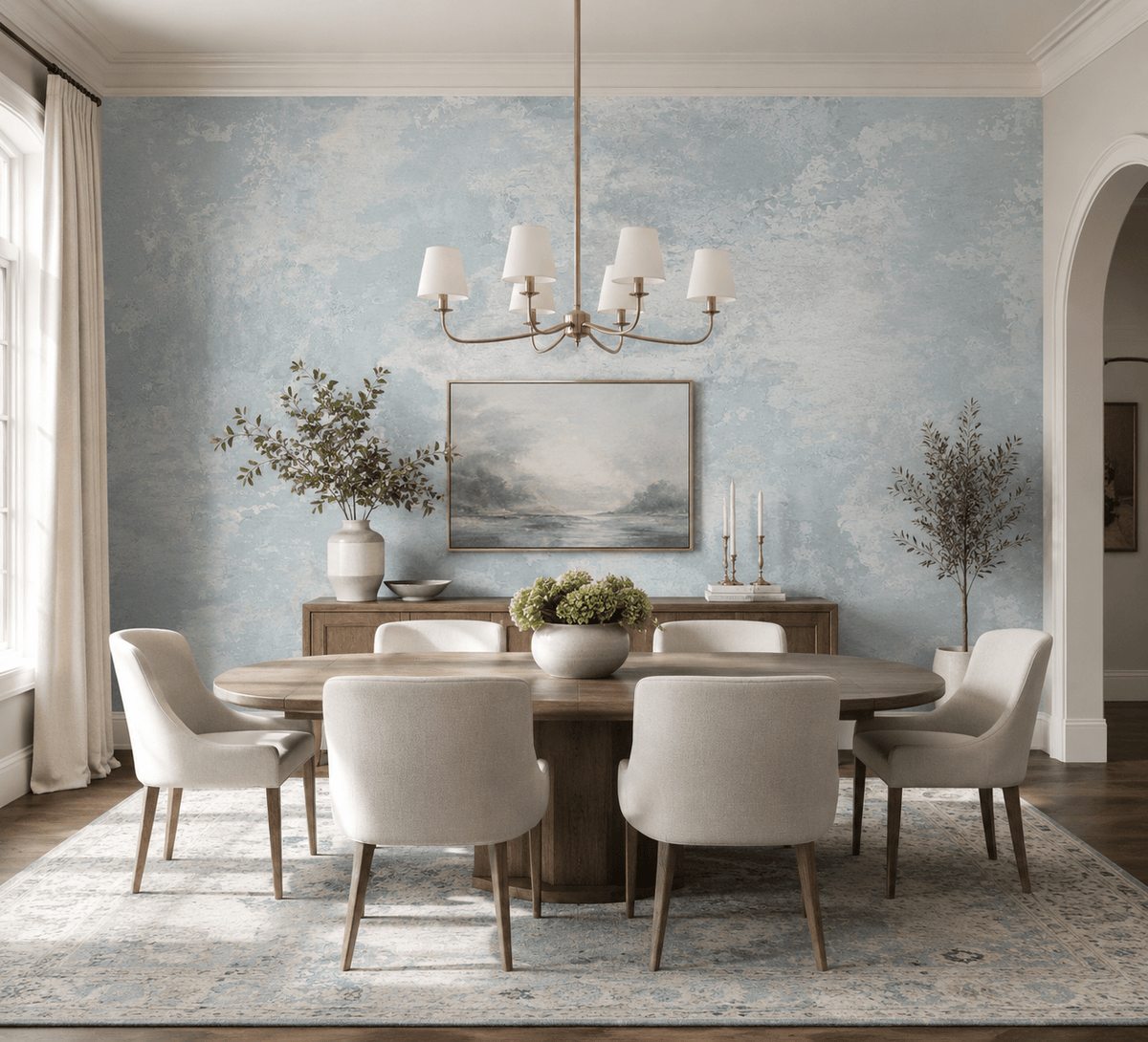 Baby Blue Ombre Wallpaper Culebretta FJ41404 - Mayflower Wallpaper