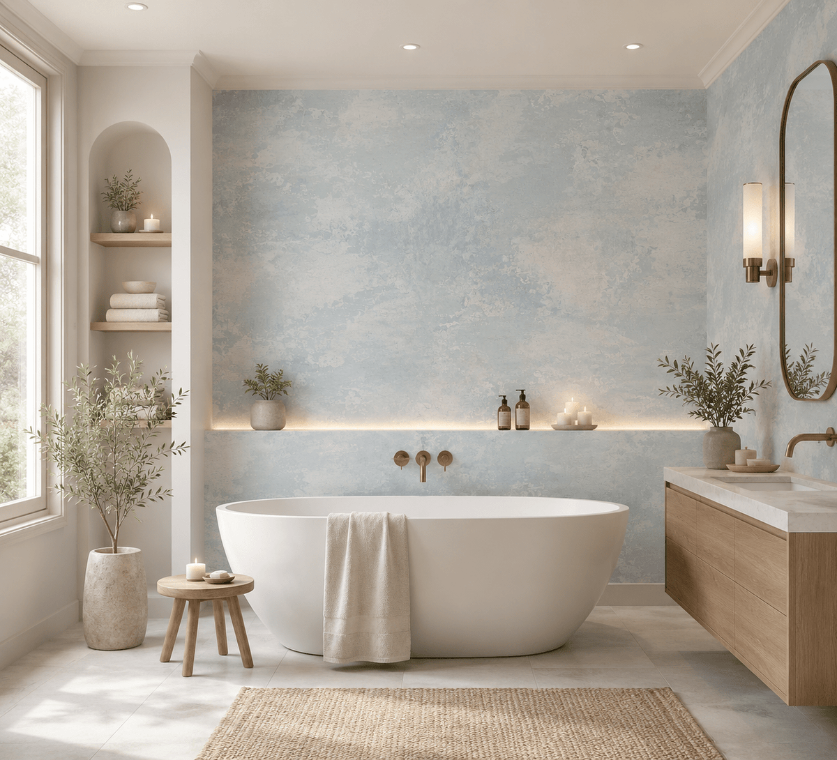 Baby Blue Ombre Wallpaper Culebretta FJ41404 - Mayflower Wallpaper