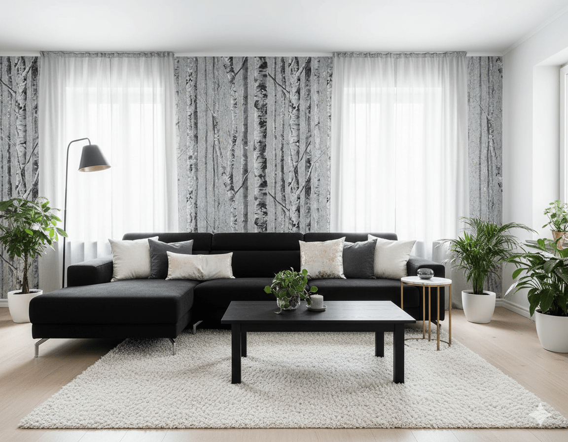 Birch Moonlight FJ41609 - Mayflower Wallpaper