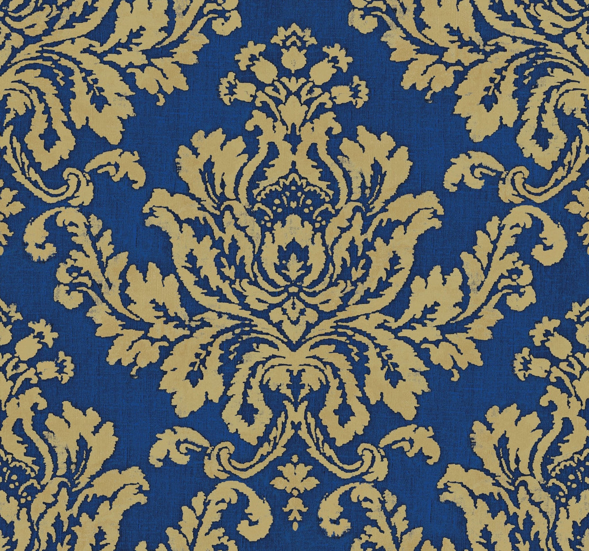 Blue gold grand Victorian Damask Verona MF81628 - Mayflower Wallpaper