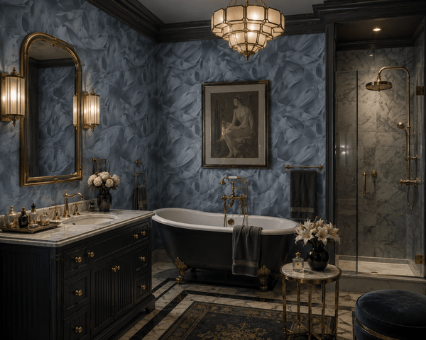 Blue Painterly Wallpaper Sheets FJ020216 - Mayflower Wallpaper