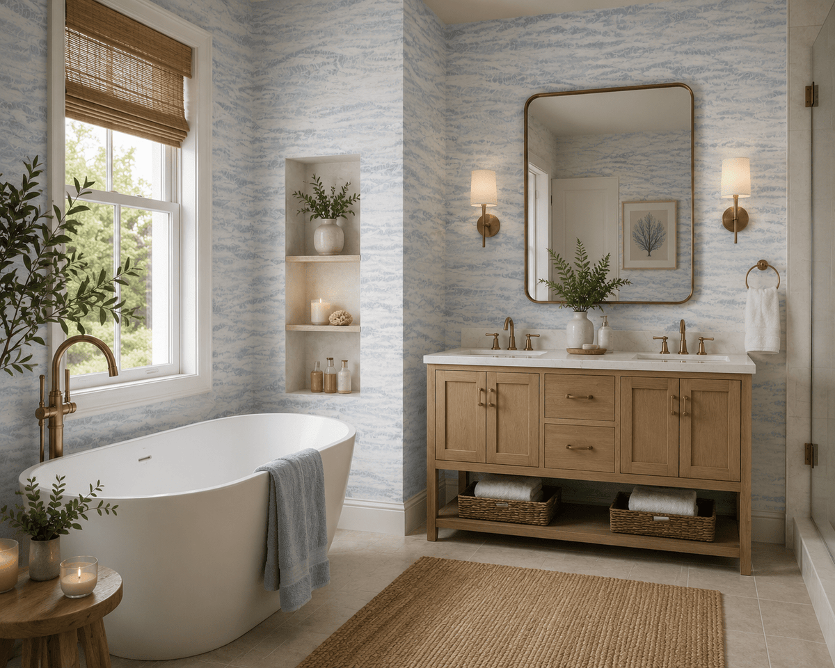 Blue Shibori Wallpaper Shibori FJ020127 - Mayflower Wallpaper