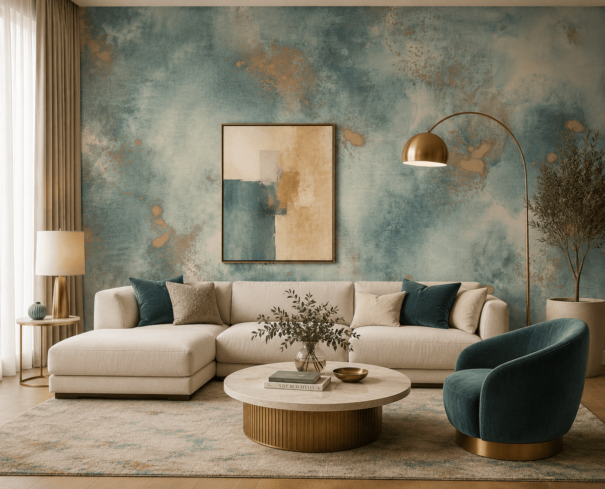 Bronze Painterly Wallpaper Space Oddity FJ040103 - Mayflower Wallpaper