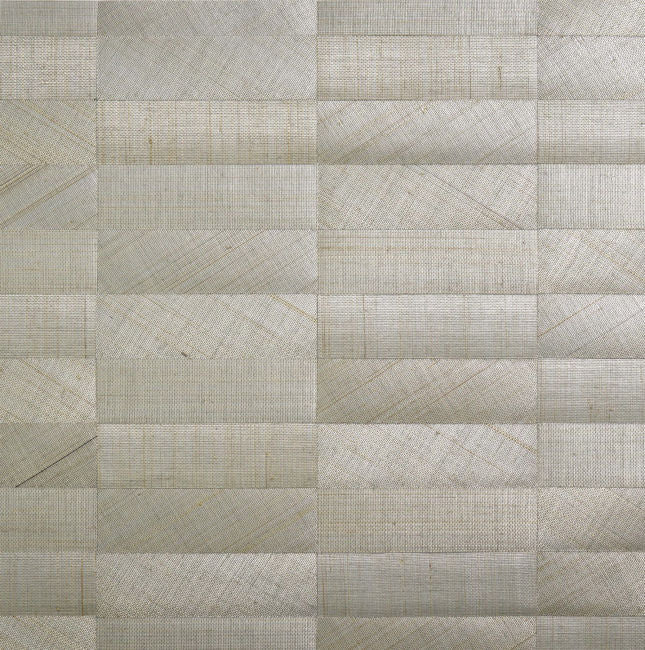 Brushed Silver Quilted Real Grasscloth NS51508 - Mayflower Wallpaper