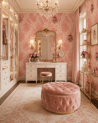 Cameo Rose Victorian Floral Wallpaper in Pink MF20269 - Mayflower Wallpaper