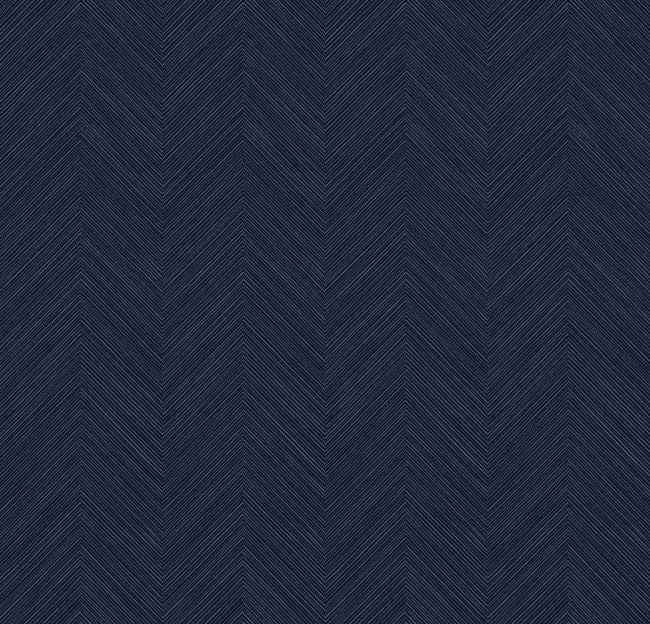 Chevron Navy Blue Grasscloth Wallpaper BL72602 - Mayflower Wallpaper