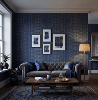 Cobalt Abstract Wallpaper Provender MF70702 - Mayflower Wallpaper
