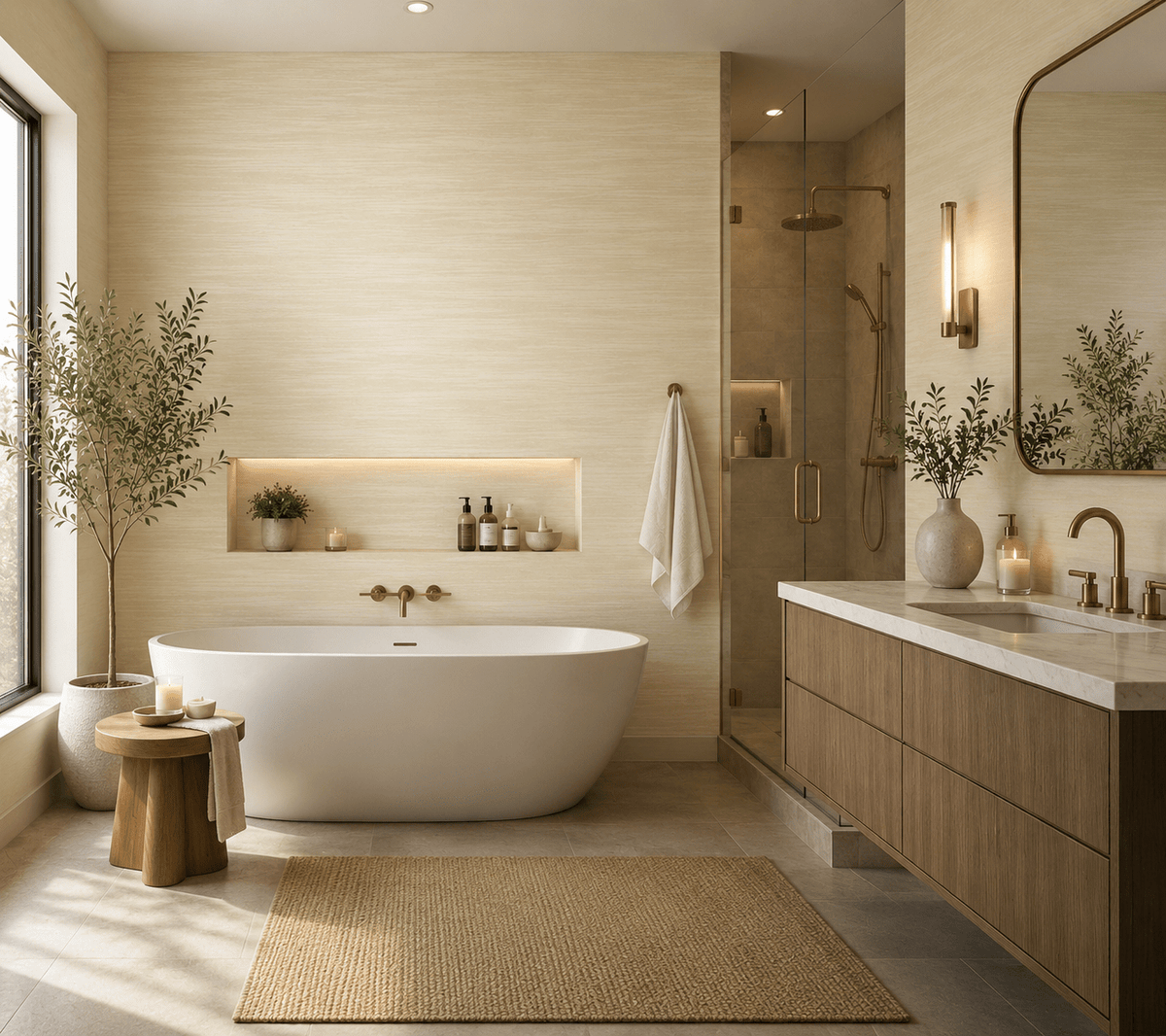 Cream Modern Stripe Wallpaper Carrara ST050911 - Mayflower Wallpaper