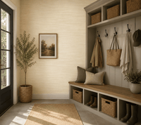 Cream Modern Stripe Wallpaper Carrara ST050911 - Mayflower Wallpaper