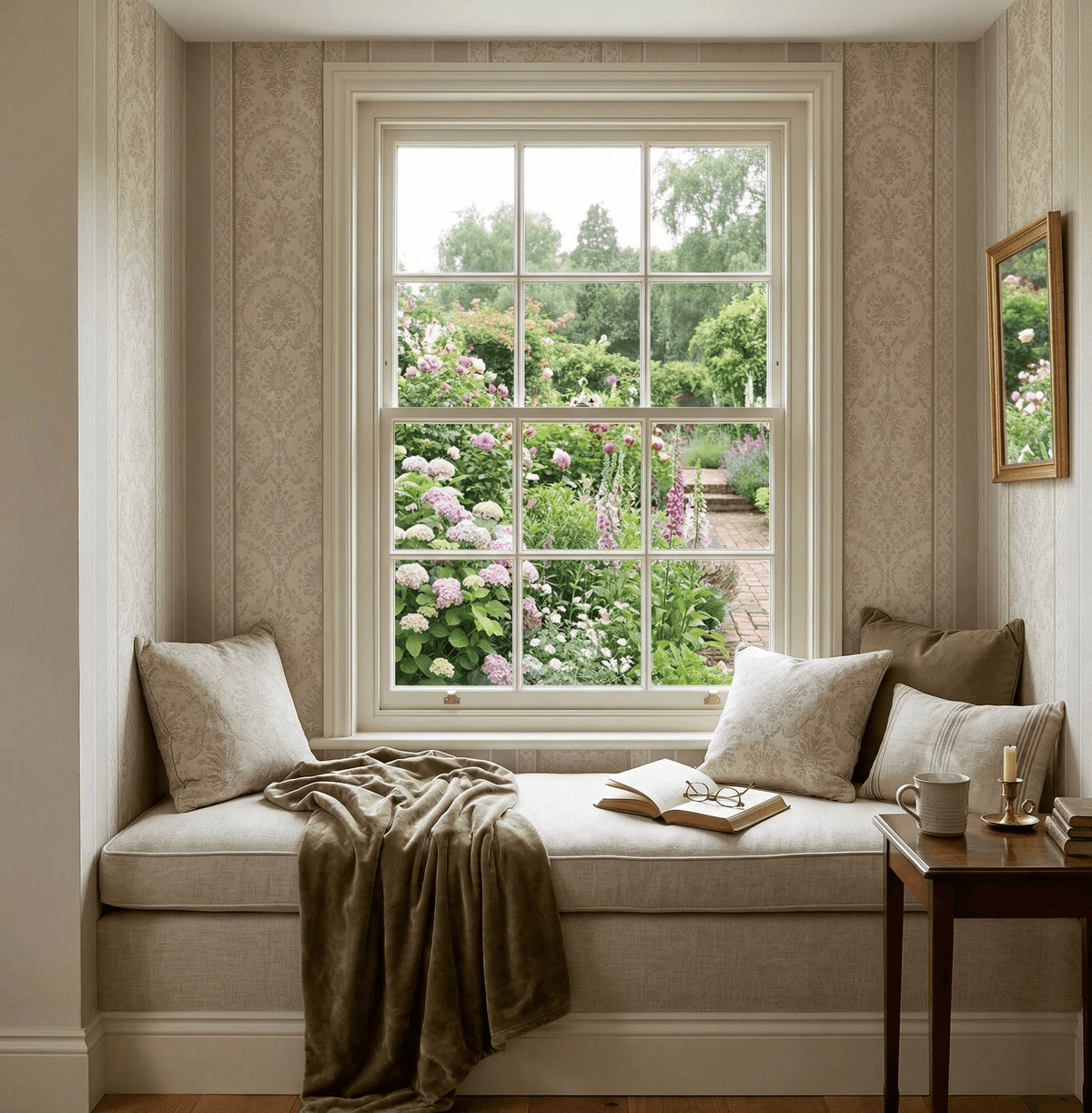 Cushing Victorian Ornate Wallpaper in Blue & Gray MF60608 - Mayflower Wallpaper