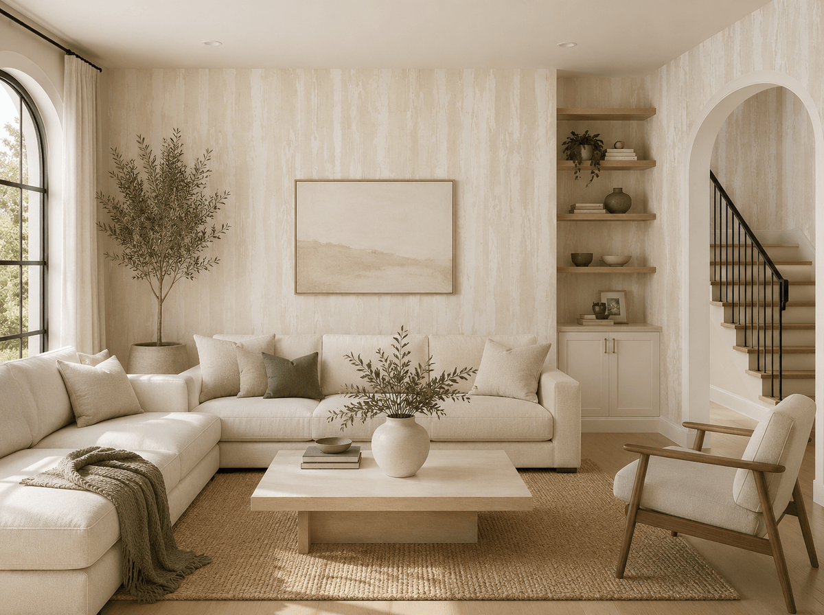 Ecru Warm Minimalist Wallpaper Sierra Nevada ST070903 - Mayflower Wallpaper