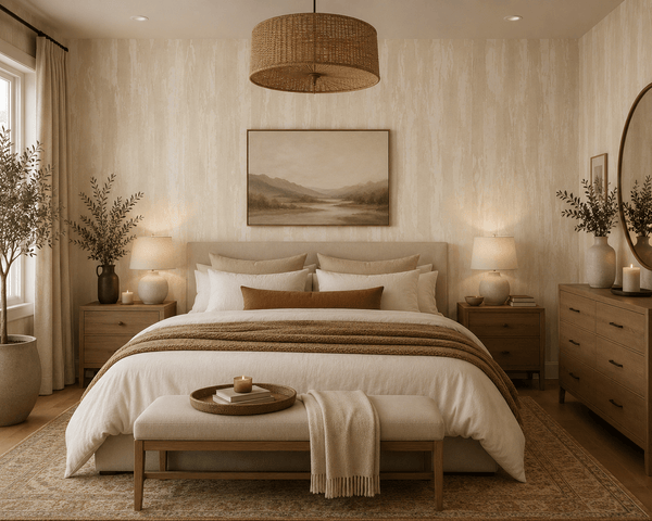 Ecru Warm Minimalist Wallpaper Sierra Nevada ST070903 - Mayflower Wallpaper