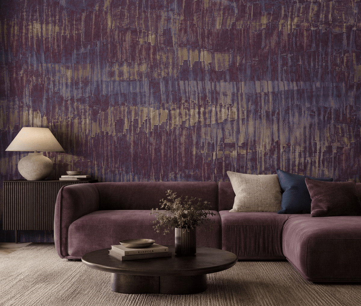Eggplant Abstract Wallpaper Oxide