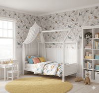 Embossed Floral Finch Wallpaper – Mineral Blue & Amber FJ40909 - Mayflower Wallpaper