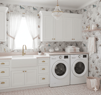 Embossed Floral Finch Wallpaper – Mineral Blue & Amber FJ40909 - Mayflower Wallpaper