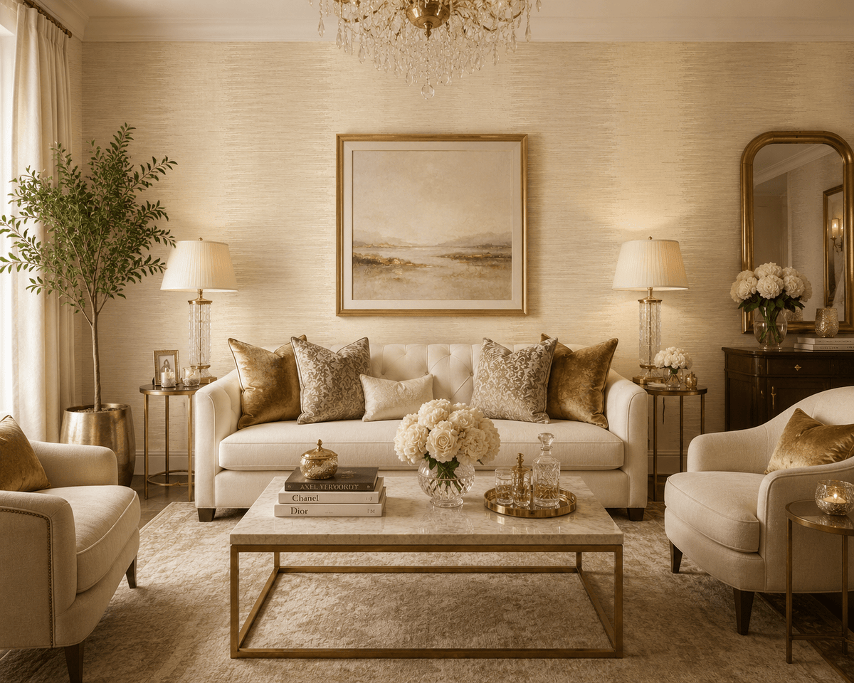 Gold Minimalist Wallpaper Romeo MF81801 - Mayflower Wallpaper