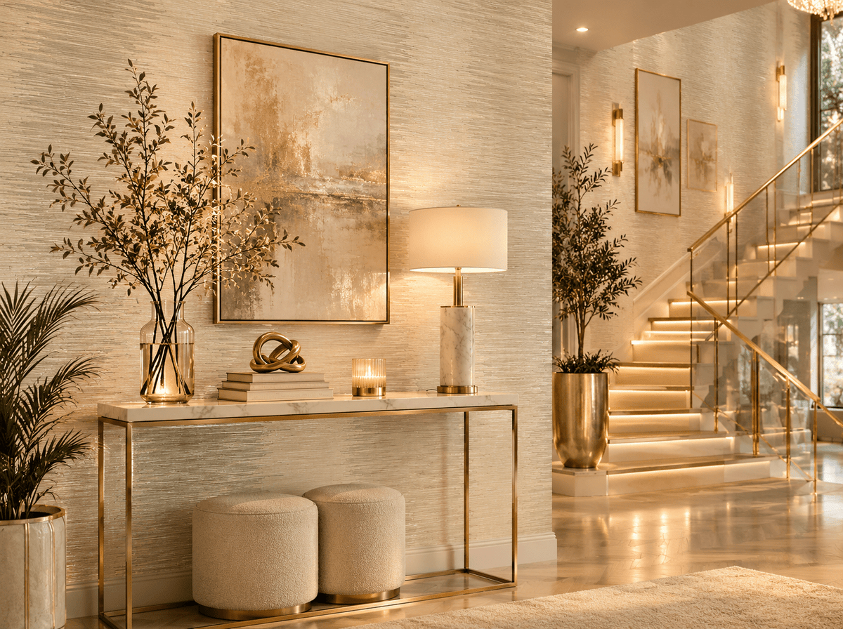 Gold Minimalist Wallpaper Romeo MF81805 - Mayflower Wallpaper