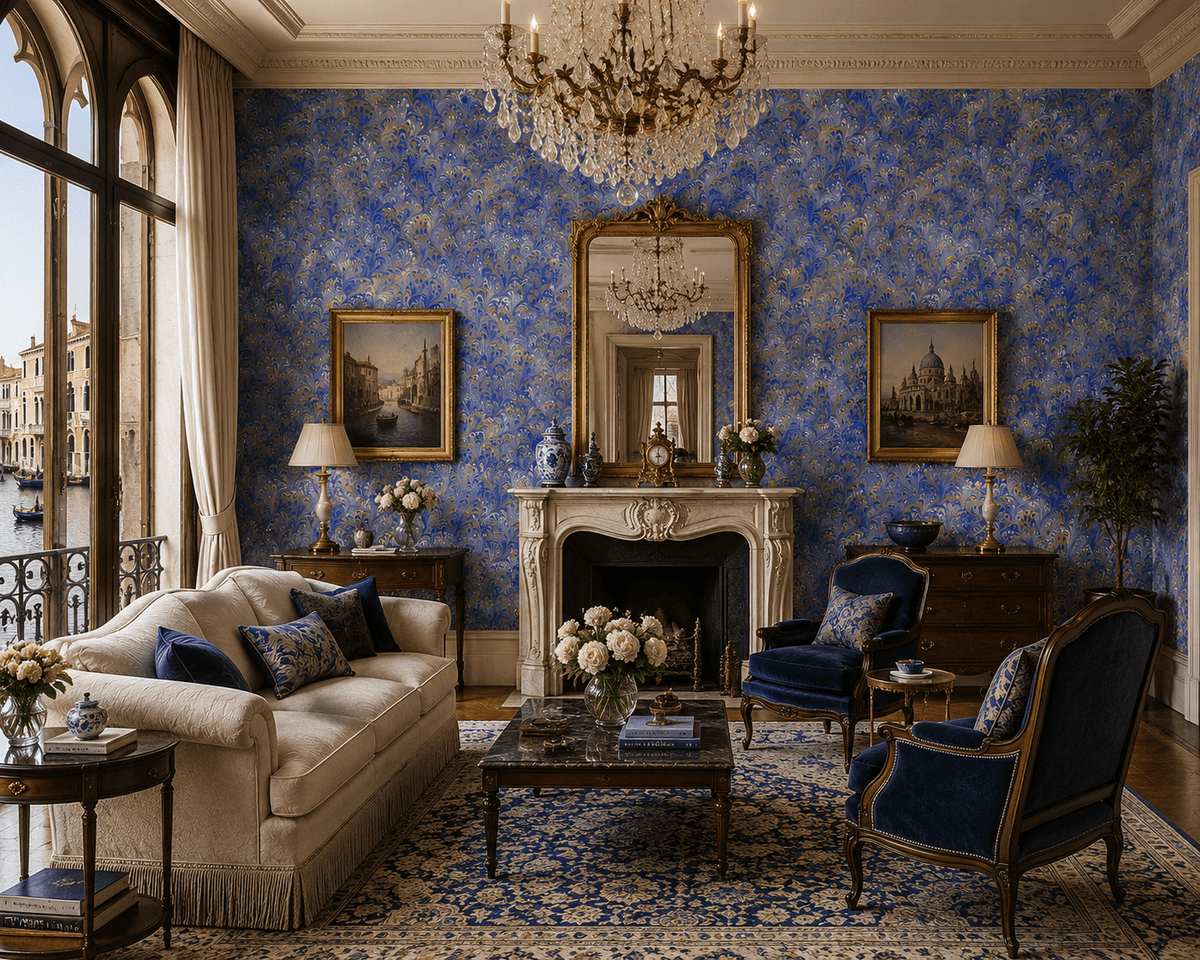 Gold Painterly Wallpaper Venetian Paper FJ020206 - Mayflower Wallpaper