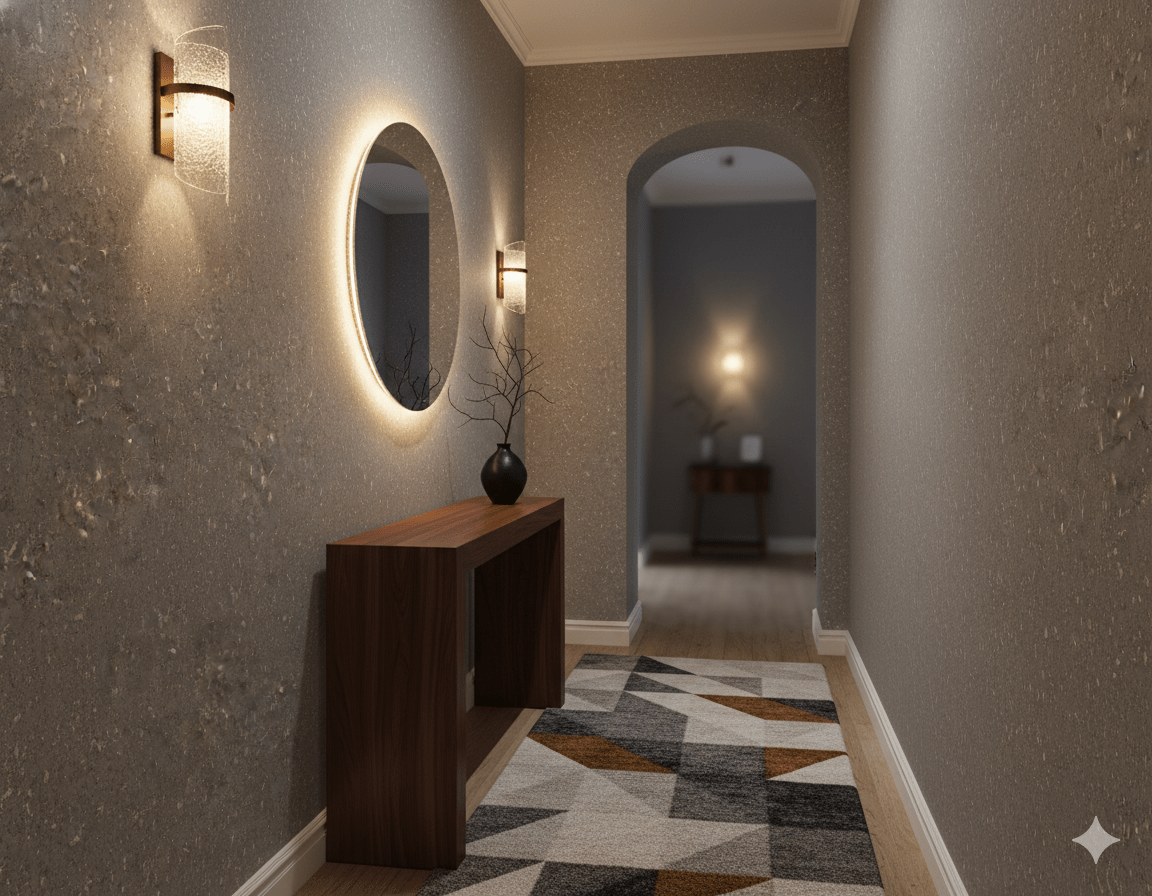 Gunmetal & Copper Faux Grasscloth Wallpaper – Embossed Texture FJ41709 - Mayflower Wallpaper