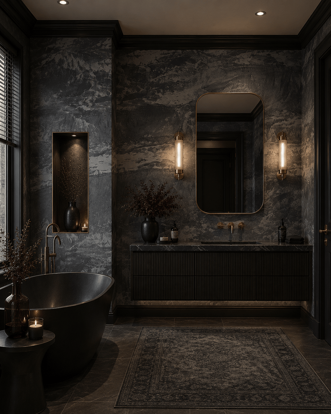 Gunmetal Painterly Wallpaper Canyon FJ000209 - Mayflower Wallpaper