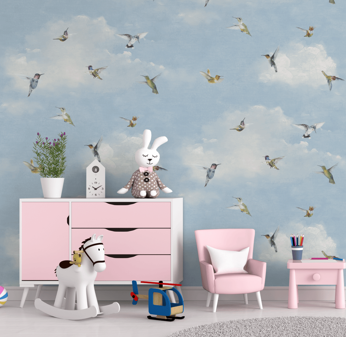 Hummingbird Peel and Stick Wallpaper MFW10019 - Mayflower Wallpaper