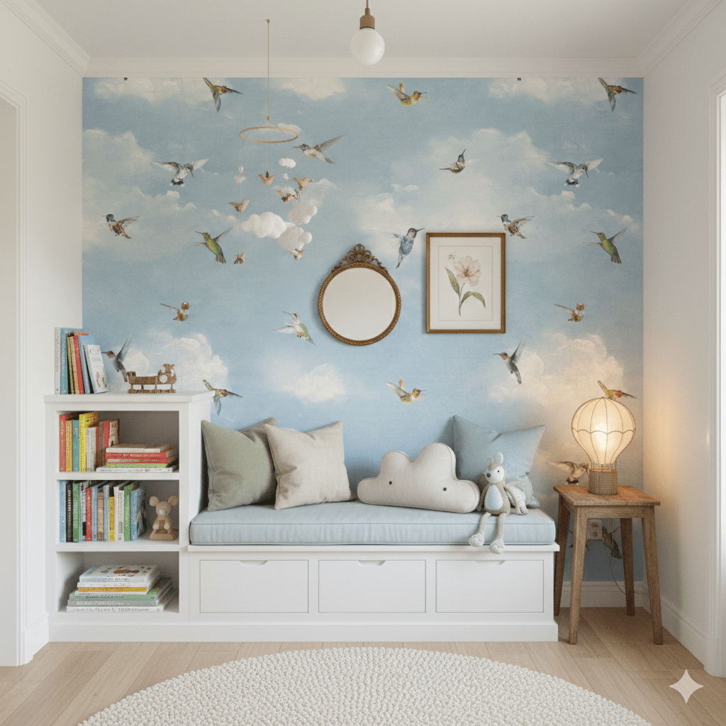 Hummingbird Peel and Stick Wallpaper MFW10019 - Mayflower Wallpaper