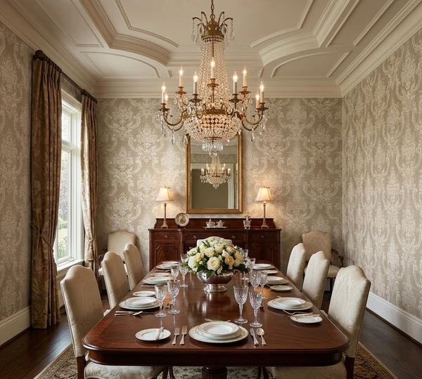 Rochambeau Victorian French Country Wallpaper in Gray & Brass MF60207