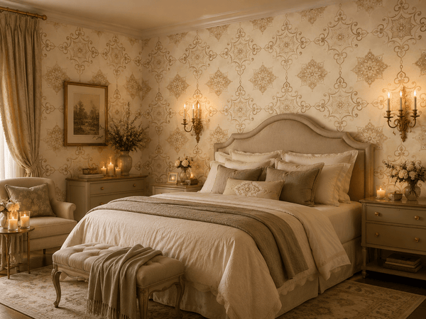 Isolde Victorian Renaissance Wallpaper in Gold & Butterscotch MF81305 - Mayflower Wallpaper