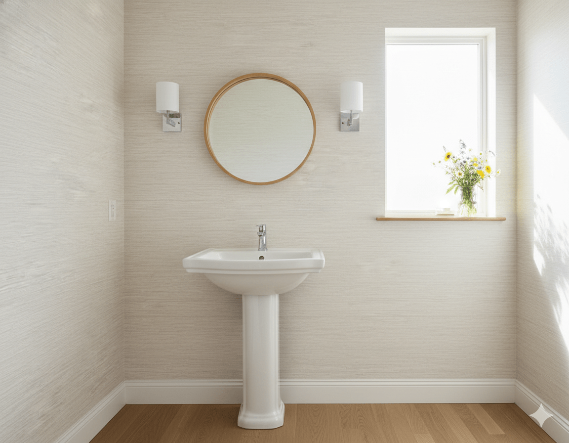 Ivory Faux Grasscloth Wallpaper – Snow Mist Texture FJ40103 - Mayflower Wallpaper