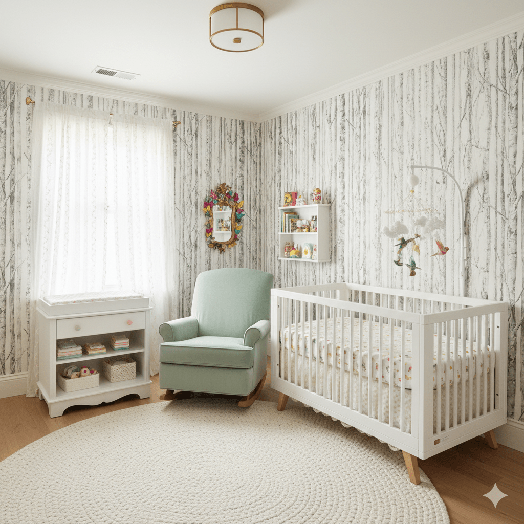 KO10100 White Birch Tree Wallpaper Peel and Stick - Mayflower Wallpaper