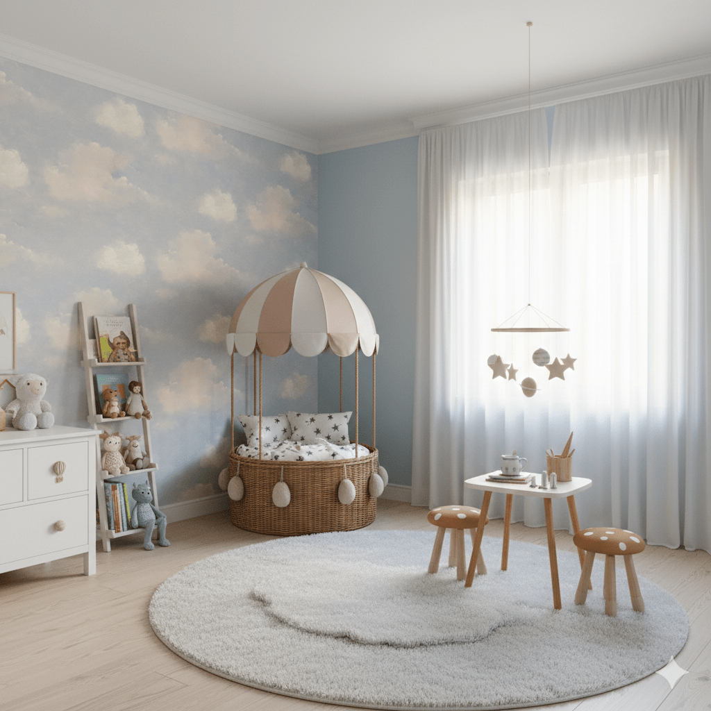 MFW30901 White Cloud Peel and Stick Wallpaper - Mayflower Wallpaper