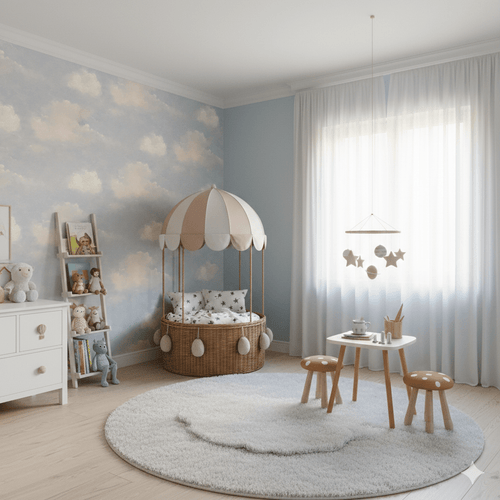 MFW30901 White Cloud Peel and Stick Wallpaper - Mayflower Wallpaper