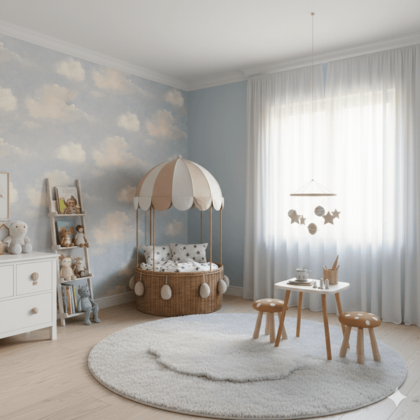 MFW30901 White Cloud Peel and Stick Wallpaper - Mayflower Wallpaper
