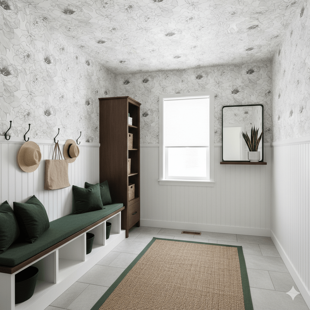 MFW41608 White Roses Wallpaper Peel and Stick - Mayflower Wallpaper