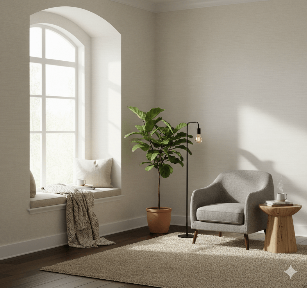 Milky White Faux Grasscloth Wallpaper – Ribbed Vinyl Sisal FJ42068 - Mayflower Wallpaper