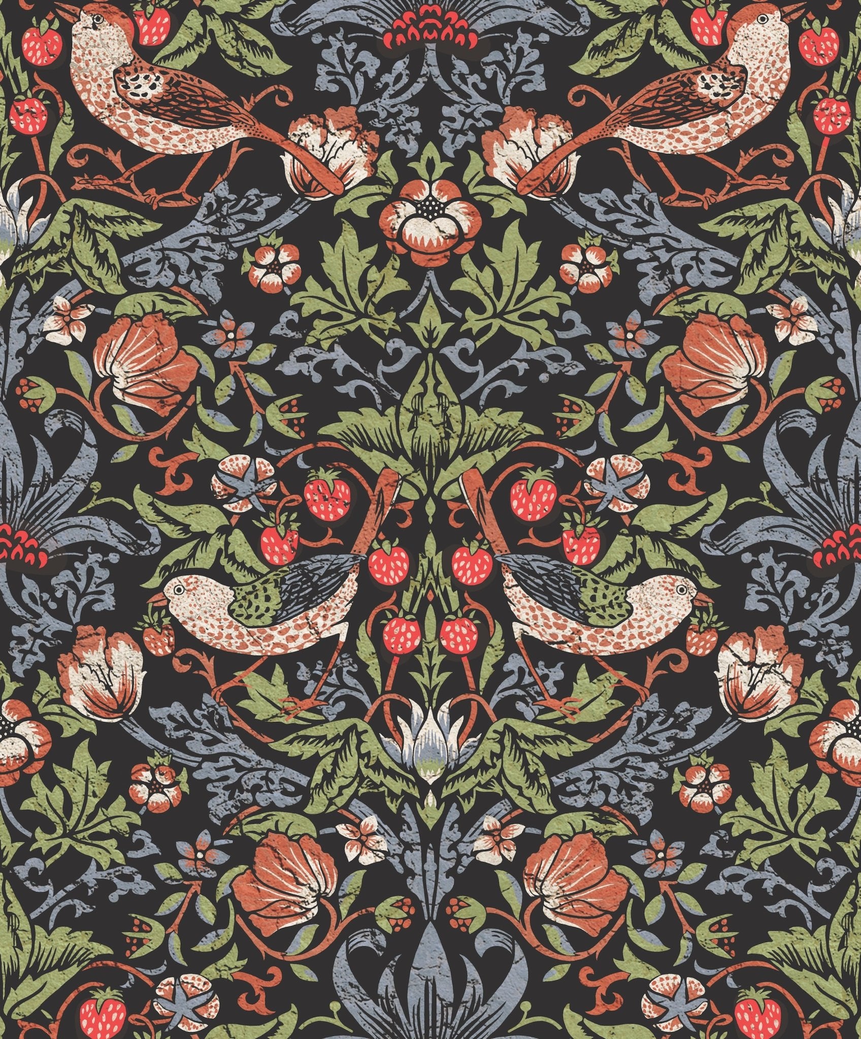 Moody Strawberry Thief Arts & Crafts Wallpaper AC41110 Moody Strawberry Thief Arts & Crafts Wallpaper AC41110