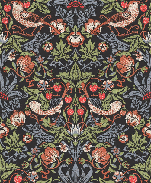 Moody Strawberry Thief Arts & Crafts Wallpaper AC41110 - Mayflower Wallpaper